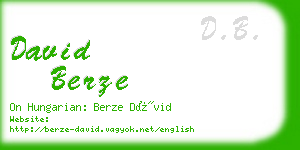 david berze business card